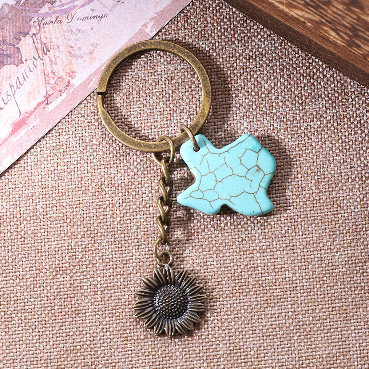 Wholesale Alloy Sunflower Keychains